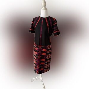 Gabby Skye Black and Red Abstract Pattern Shift DressNWT size 8